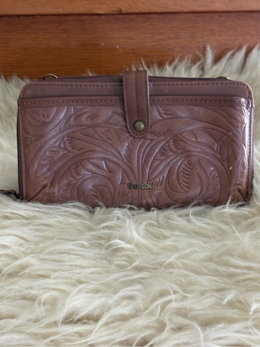 The Sak Iris Large Smartphone Embossed Leather Wallet